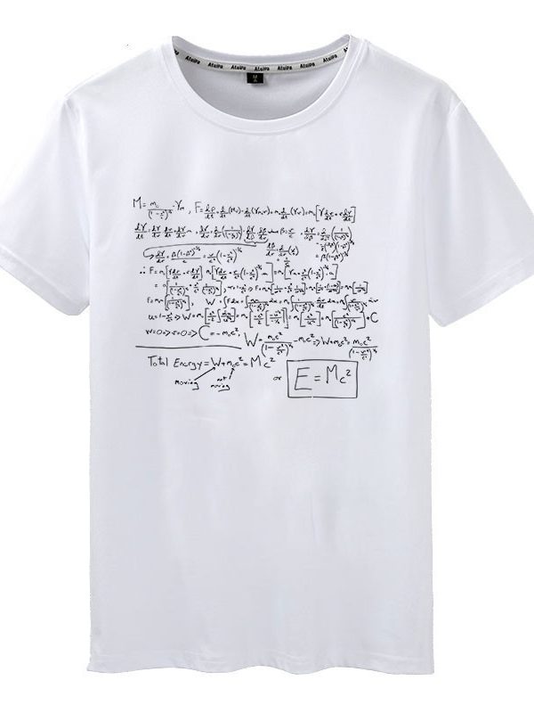 Geometric formula Printed casual T-shirt