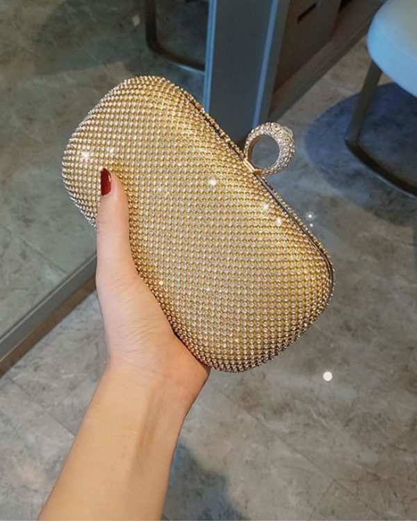 Evening Clutch Bags Diamond-Studded Evening Bag With Chain Shoulder Bag