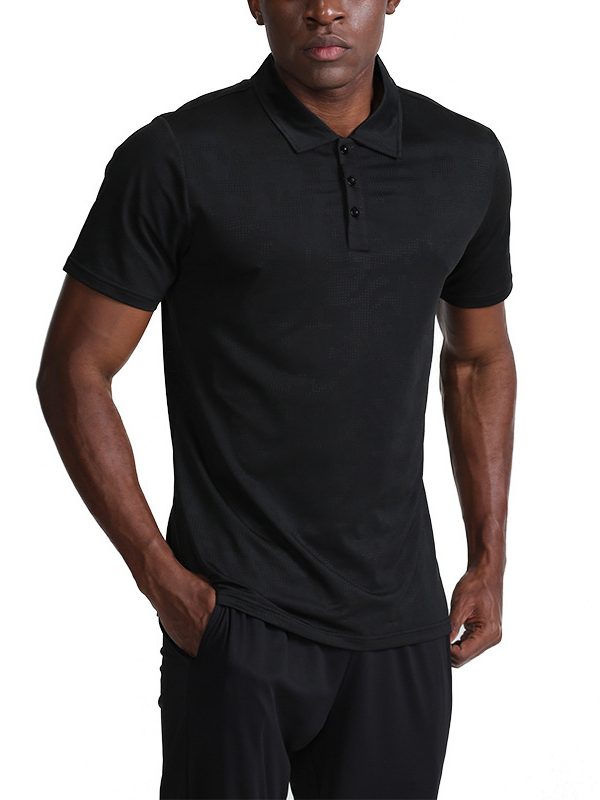 Breathable solid color lapel short sleeve