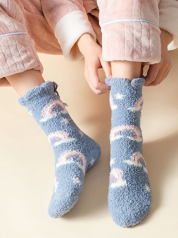 Winter Thick Women's Socks Japanese Sweet Girl Socks Coral Fleece Socks