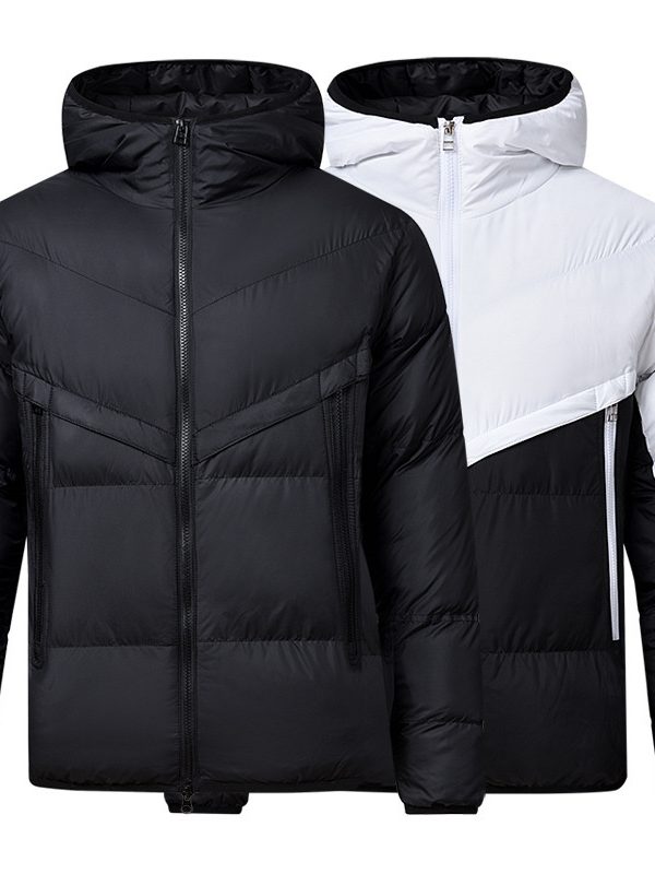 Keep Warm Pure Color Hooded Trendy Casual Sports Down Cotton Thickened