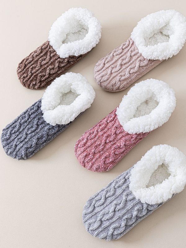 Fleece Lined Padded Warm Keeping Lamb Wool Socks