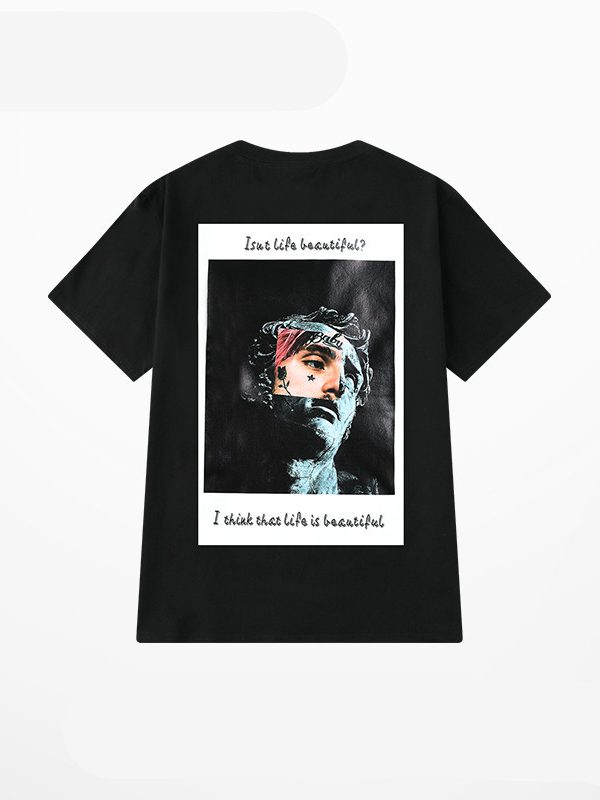Letter printed ins tide brand half sleeve