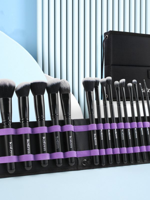 15 Makeup Brushes Set Black Cosmetic Brush Full Set