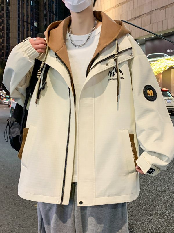 Teen Coat Boys Fake Two Pieces Autumn And Winter Windproof Clothes