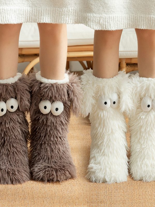 Thickened And Fleece Anti-slip Women's Plush Snow Socks And Shoe Covers