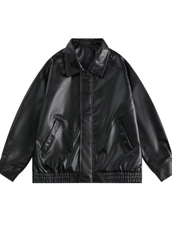 Retro Spring And Autumn New Leather Coat Coat Men's American Casual Loose Motorcycle Clothing