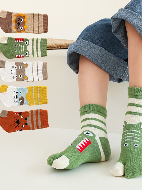 Children's Pure Cotton Cartoon Points Thumb Socks