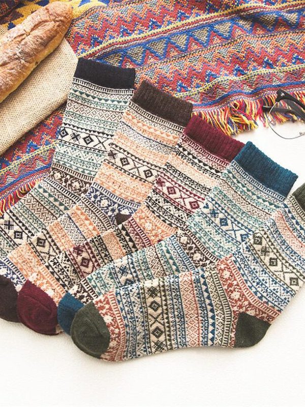 Winter Thick Warm Stripe Wool Socks Casual Sock Business Socks