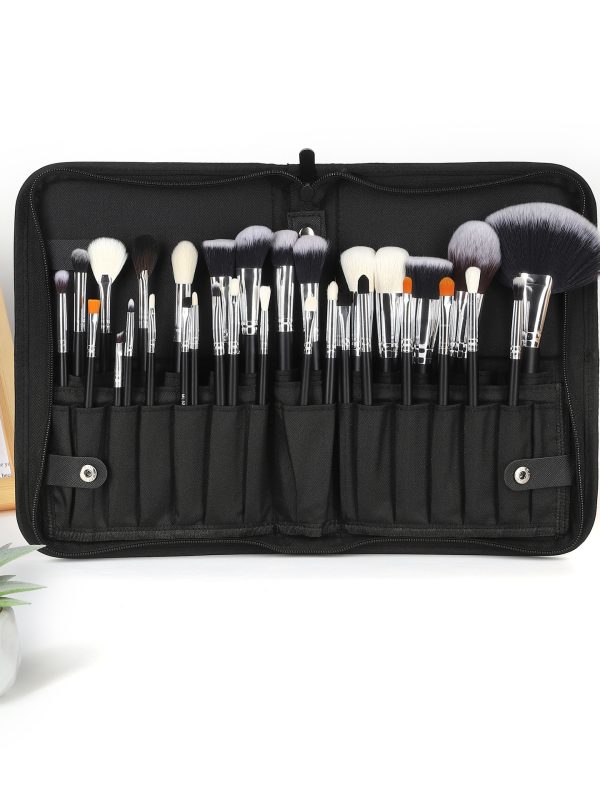 Cross-border Hot Sale Amazon Can Bulk 32 PCs Brush Suit Single Makeup Brush Leather Bag With Wooden Handle