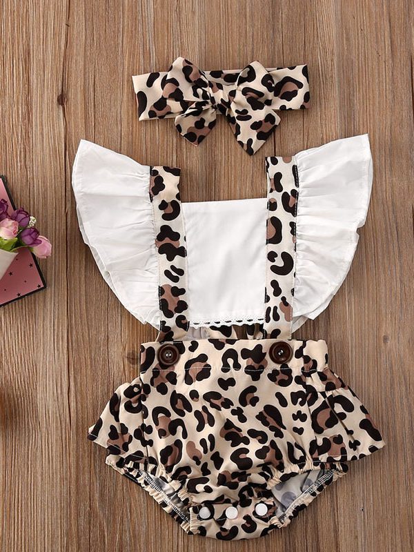 Cute Leopard Print Newborn Romper Jumpsuit