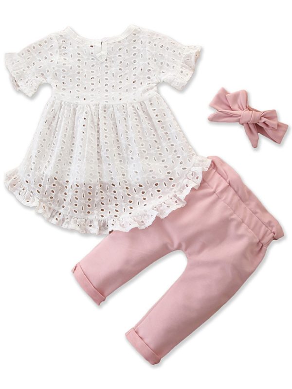 Girls Suit HollowIrregular Top  Trousers