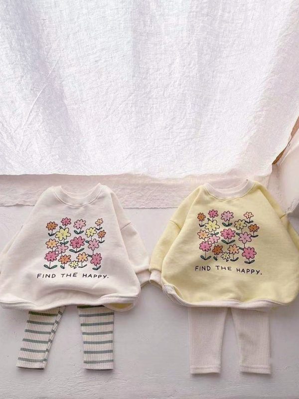 Baby Cotton Floral Hoodie Set