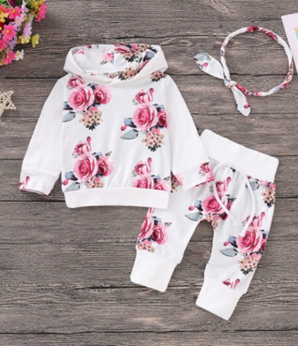 Children's floral solid color children's suit