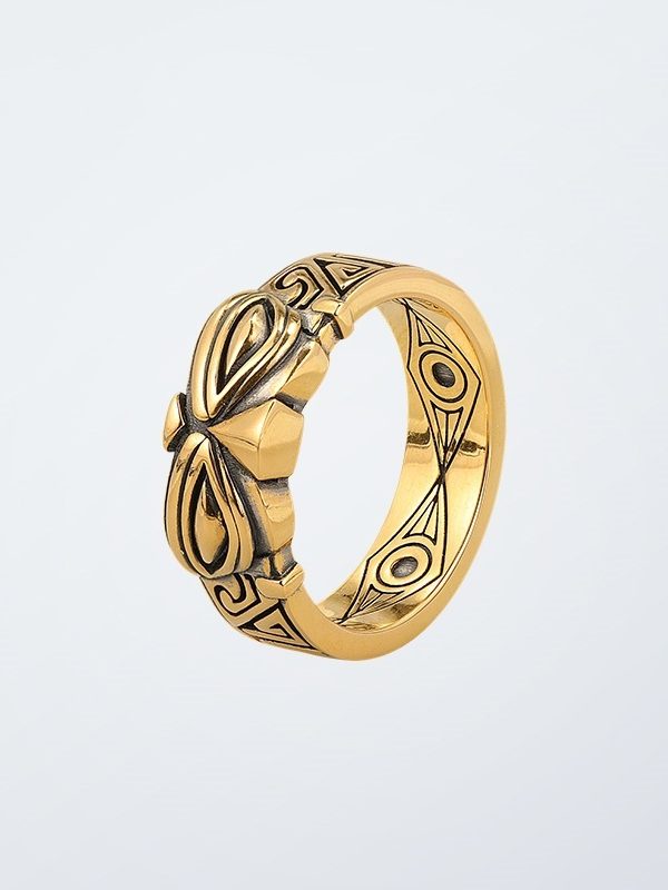 Men And Women All-matching Ancient & Gold Ring Sanxingdui B Retro Original Opening