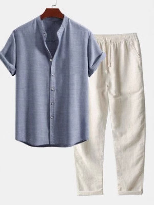 Mens Fashionable Printed Top And Pants Set