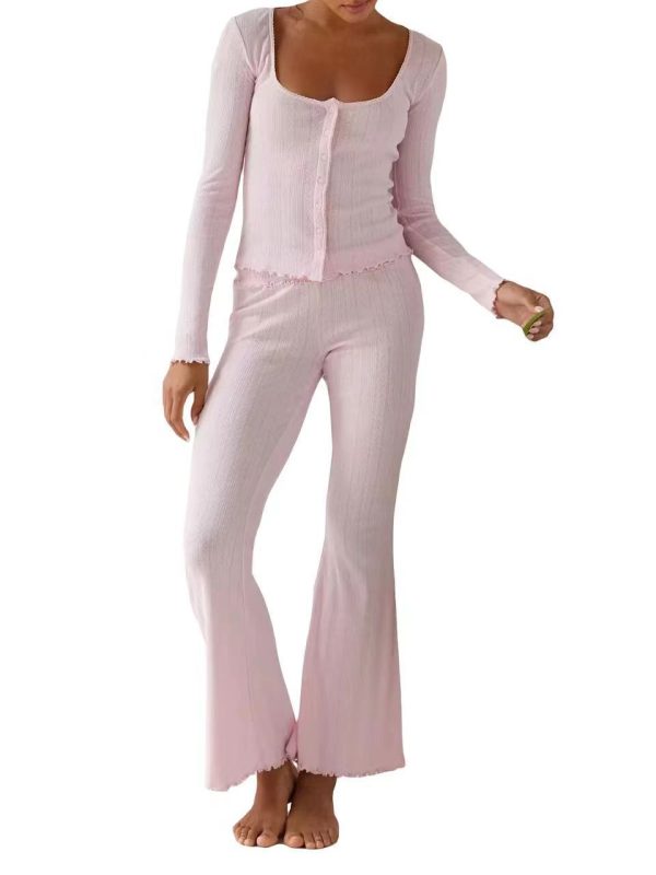 Fashion Casual Small Cardigan Two-piece Set Long Sleeve Trousers Suit