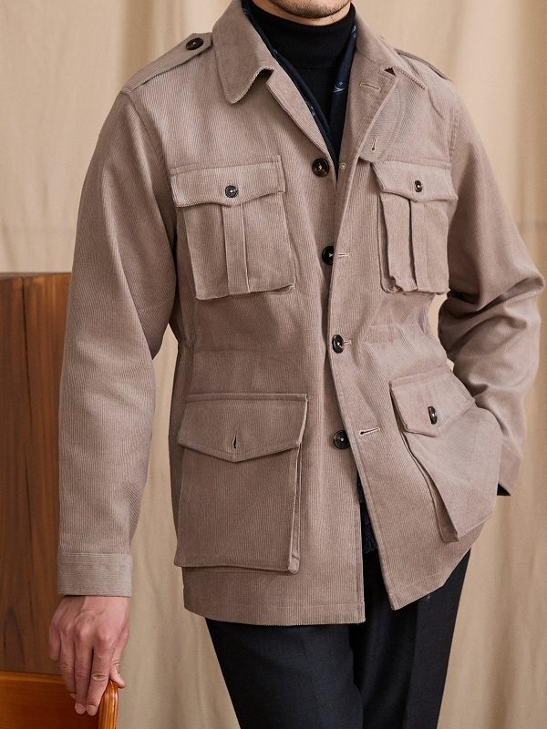 Retro Hunting Corduroy Jacket Stylish Man