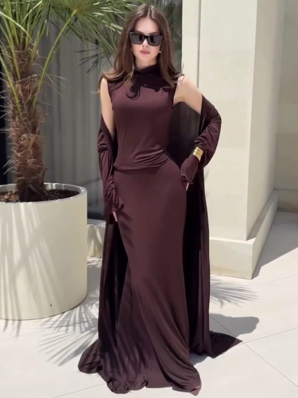 Womens Summer Sheath Skirt And Jacket Three-Piece Set