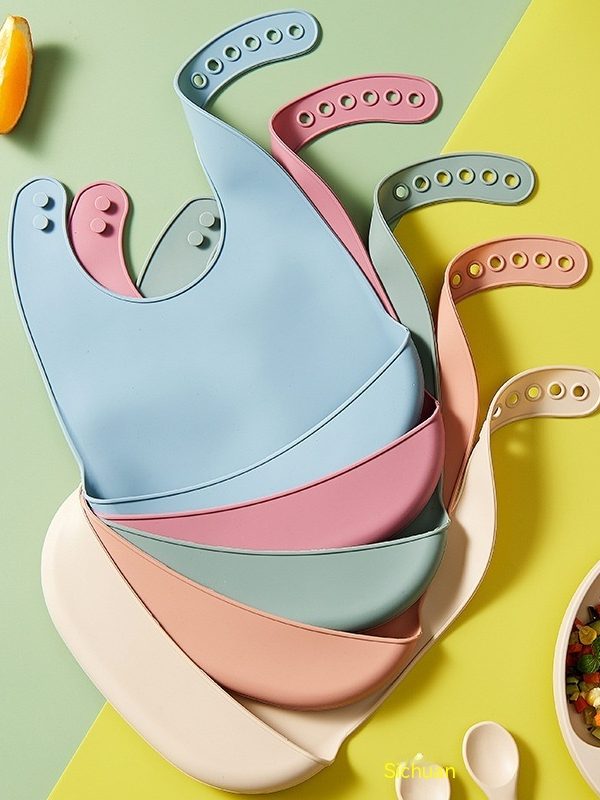 Thin Baby Eating Silicone Baby Bibs Oil-proof Waterproof Maternal And Child Supplies