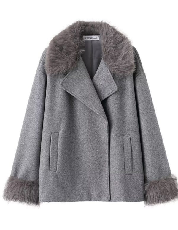 Women's Mid-length Hooded And Belted Wool Cape Coat
