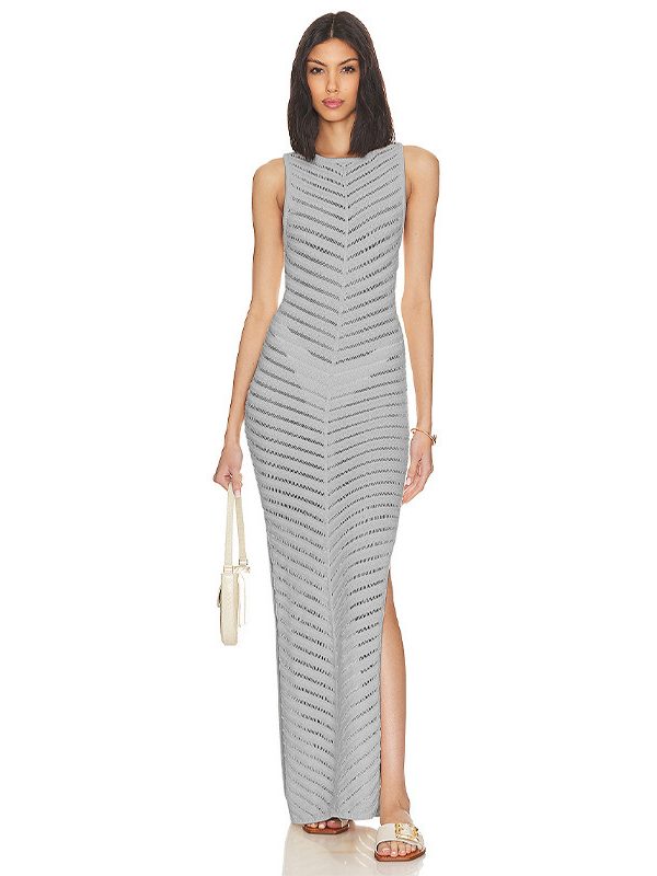 Sleeveless Knitted Bodycon Sexy Sheath Dress