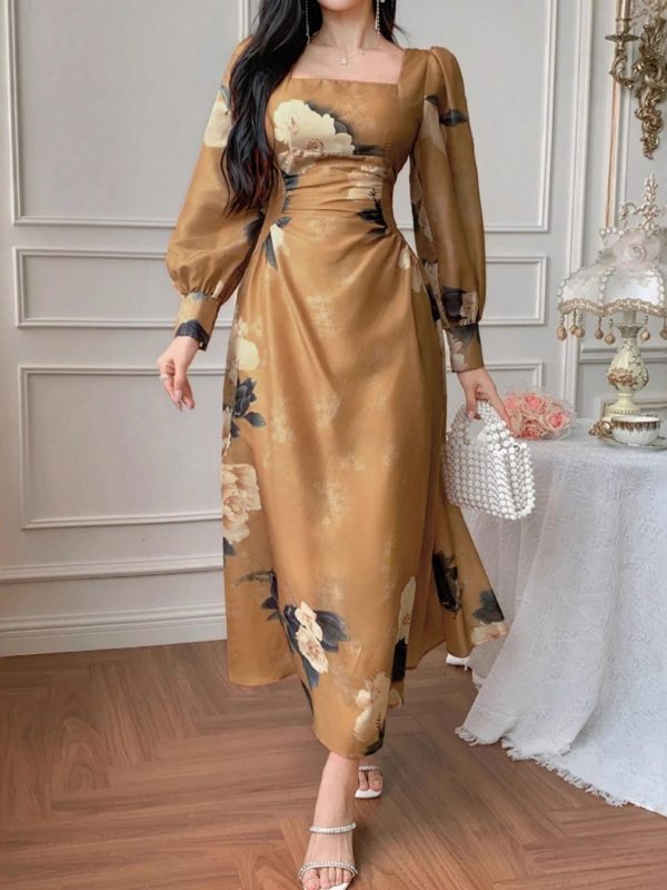 Stylish Womens Dress With Lantern Sleeves, Versatile And Trendy