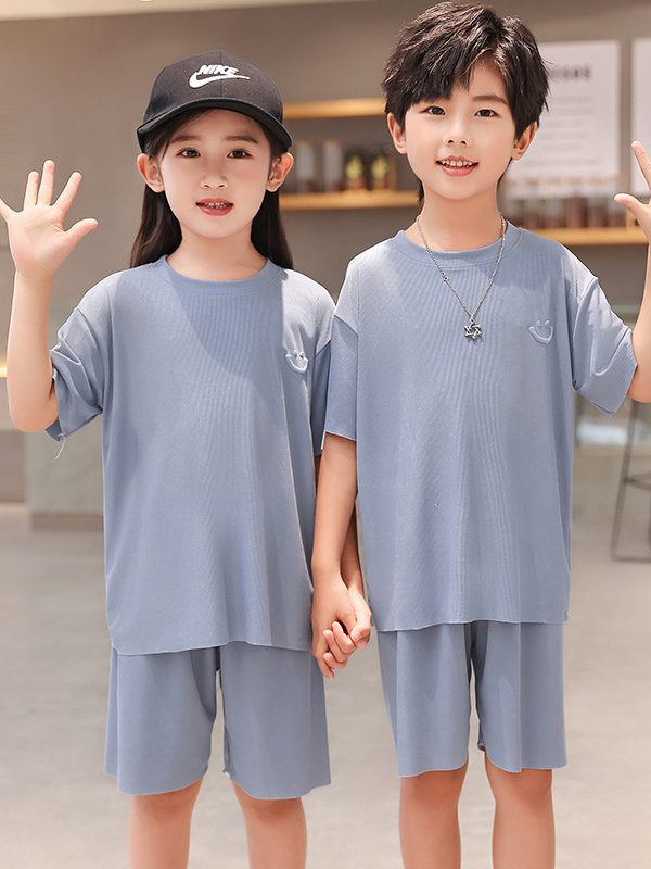 Ice Silk Thin Section Children Household Air Conditioning Clothes Short Oversleeves