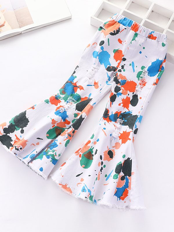 Girls' Stretch Jeans Flared Pants