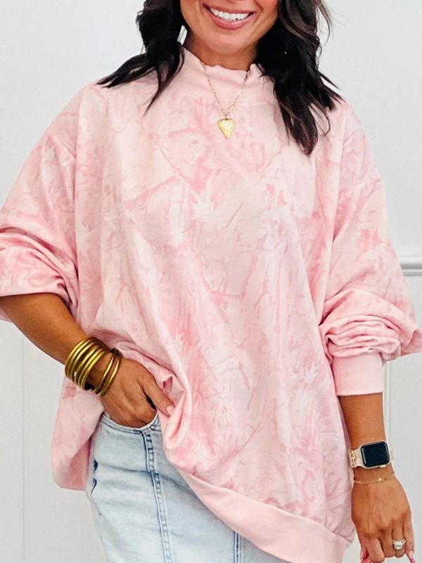 Women's Minimalist Printed Long-sleeve Crewneck Sweatshirt