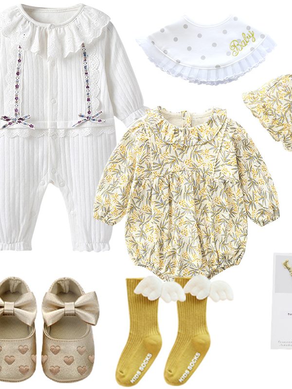 Baby Girl Full Moon Gift Box Baby Cotton Romper Suit Princess Dress Clothes