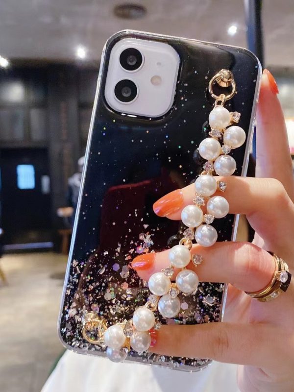 Pearl Bracelet Glue Dripping Starry Sky Mobile Phone Case