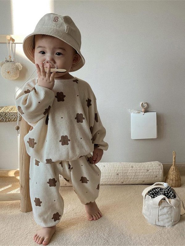Sweater Casual Pants Two-piece Suit Baby Cute Loose Bear Children's Clothing
